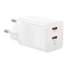 Wall Charger Baseus 40W 2x USB-C white