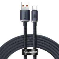 USB-A USB-C cable 2m 100W Baseus Crystal Shine black