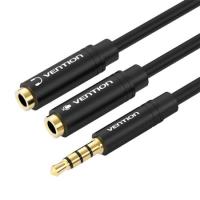 Stereo splitter3.5mm (male) to 2x3.5mm (female) 30cm (black)