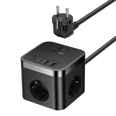 Зарядное устройство Baseus PowerCombo 3AC+2xUSB-A+2xUSB-C 30W, 1.5m