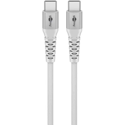 USB-C - USB-C textile cable 2m 3A white