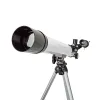 Telescope | Aperture: 50 mm | Focal length: 600 mm | Finderscope: 5 x 24 | Maximum working height: 125 cm | Tripod