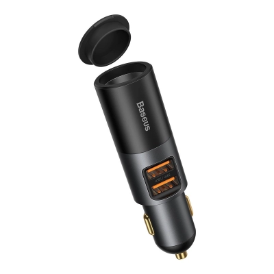 Baseus Share Together Fast Charge Car Charger with Cigarette Lighter Expansion Port, 2x USB, 120W