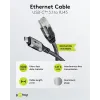 Ethernet-кабель USB-C 3.1 RJ45, 2 м, 1 Гбит/с, серый текстильный