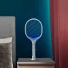 Electric fly swatter 2in1 UV lamp with battery and charger white