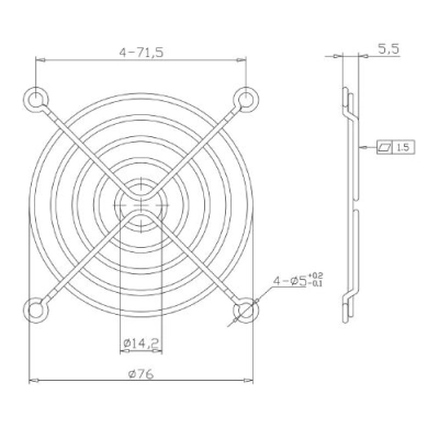 Ventilaatori metallvõre 80*80*5.5mm