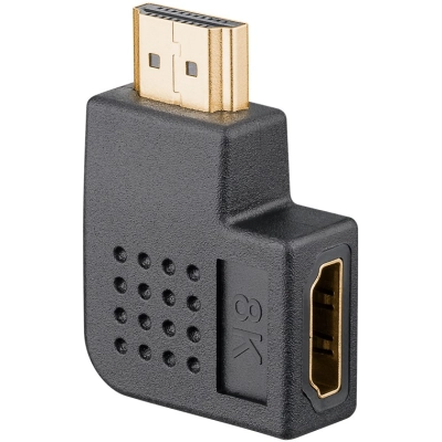 Угол HDMI вправо, переход 90 градусов, 8K, 60 Гц, позолоченный