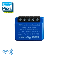 Shelly 1 Mini Gen3, интеллектуальный коммутатор с Wi-Fi, 1 канал, 8 А