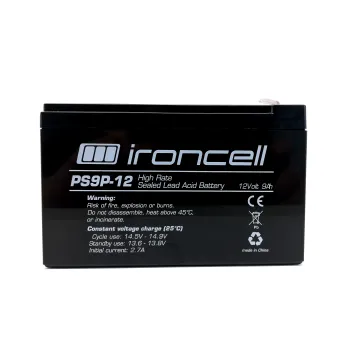 Ironcell 12V 9Ah high rate lead-acid battery T2, 151*65*95mm