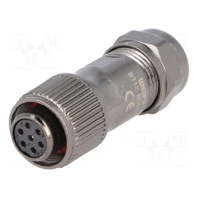 Plug; ST12; female; PIN: 7; IP67; 5÷8mm; 5A; soldering; for cable