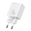 USB laadija 20W Baseus Compact Quick USB-A USB-C valge