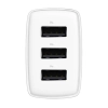 Baseus Compact Quick Charger, 3x USB, 17W, White