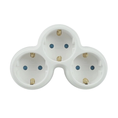 Wall socket, 3 grounded, 230VAC, distributor, 3*EURO