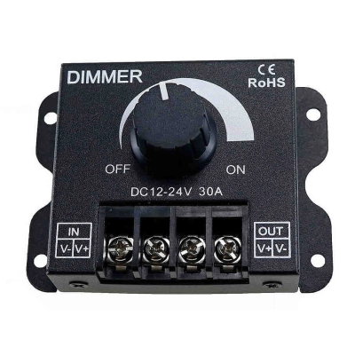 Dimmer 1-channel 12-24V 30A PWM Black