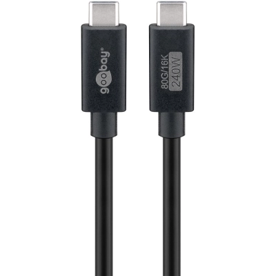 USB-C USB 4.0 v2.0 cable 80Gbps 1.2m 240W black Thunderbolt