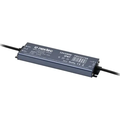 Toiteplokk 12VDC 8.3A 100W IP67 202*60*19mm Super Slim