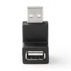 Адаптер USB A 2.0 с углом вниз, чёрный