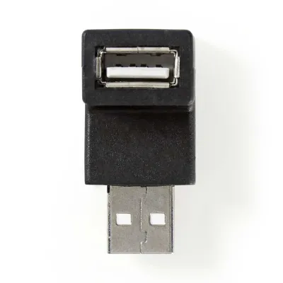 Адаптер USB A 2.0 с углом вниз, чёрный