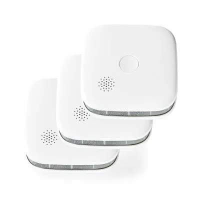 Wi-Fi Smoke Detector CR123A 85dB Nedis EN14604, 3 pcs