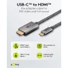 USB-C pistik -> HDMI pistik kaabel 3m hall rästik 4K@60Hz