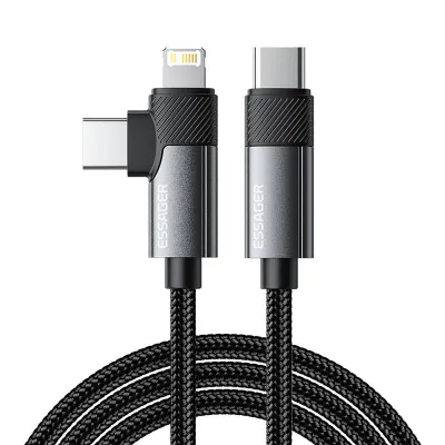 USB-C - USB-C+Lightning kaabel 1m 3A hall