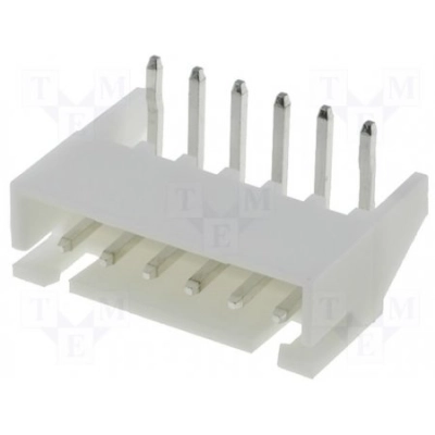 6-pin mini 2.5mm nurgaga pistik plaadile, valge