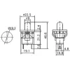 Nupp valge OFF-(ON) 19mm 2.5A/250VA