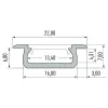 Profiil PTB Z 1m süvistatav kuni 12mm LED lint anod. Must