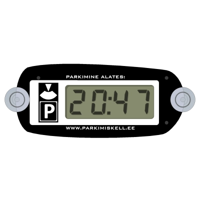 Digital wireless parking clock black LCD