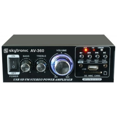 Amplifier SkyTronic 2*40W FM/SD/USB Black AV-360