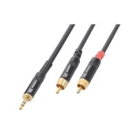 3.5mm stereo pistik-2*RCA pistik 1.5m PD Must