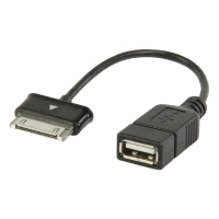 Üleminek OTG USB 2.0 kaabel A-Samsung 30-pin 20cm, Must