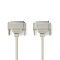 Serial Cable | D-SUB 25-Pin Male | D-SUB 25-Pin Female | Nickel Plated | 2.00 m | Round | PVC | Ivory | Envelope