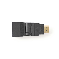 HDMI™ Adapter | HDMI™ Connector | HDMI™ Output | Gold Plated | Swivel | ABS | Black | 1 pcs | Envelope