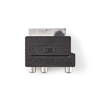 SCART Adapter | SCART Male | S-Video Female / 3x RCA Female | Nickel Plated | Switchable | ABS | Black | 1 pcs | Envelope