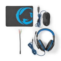 Gaming Combo Kit | 3-in-1 | Headset, Mouse and Mouse Pad | Black / Blue