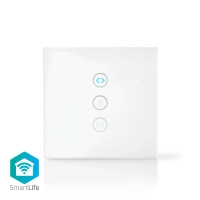 SmartLife Wall Switch | Wi-Fi | Curtain / Shutter / Sunshade | Wall Mount | 300 W | Android™ / IOS | Glass | White