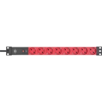 Alu-Line 8-way 19" Socket for switch boxes PG Plug 2.00 m Black/Red C14