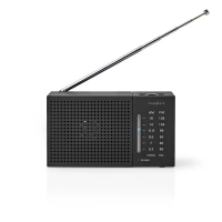 FM Radio | Portable Design | AM / FM | Battery Powered | Analogue | 1.5 W | Black White Screen | Headphone output | IP20 | Black