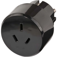 Travel plug / travel adapter (travel socket adapter for: Euro socket and Australia, China plug) black