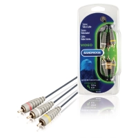 Composite Video Cable 3x RCA Male - 3x RCA Male 10.0 m Blue