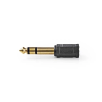 Stereo Audio Adapter | 6.35 mm Male | 3.5 mm Female | Gold Plated | Straight | ABS | Black | 10 pcs | Envelope