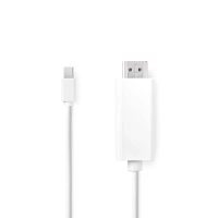 Mini DisplayPort Cable | DisplayPort 1.2 | Mini DisplayPort Male | HDMI™ Connector | 21.6 Gbps | Nickel Plated | 2.00 m | Round | PVC | White | Label