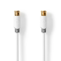 F Quick - F Quick Cables | F Male Quick | F Male Quick | Gold Plated | 75 Ohm | Double Shielded | 5.00 m | Round | PVC | White | Window Box