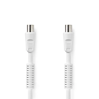 Coax Cable | IEC (Coax) Male | IEC (Coax) Female | Nickel Plated | 100 dB | 75 Ohm | Double Shielded | 2.00 m | Round | PVC | White | Box