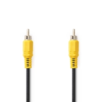 Composite Video Cable | RCA Male | RCA Male | Nickel Plated | 480p | 2.00 m | Round | PVC | Black | Label