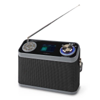 DAB+ Radio | Table Design | DAB+ / FM | 2.4 " | Colour Screen | Battery Powered / Mains Powered | Digital | 24 W | Bluetooth® | Headphone output | Alarm clock | Sleep timer | IP20 | Carrying handle | Black