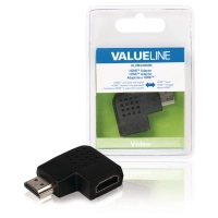 High Speed HDMI with Ethernet Adapter Angled Left HDMI Connector - HDMI Female Black