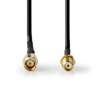 SMA Cable | SMA Male | SMA Female | Gold Plated | 50 Ohm | Single Shielded | 1.00 m | Round | PVC | Black | Box