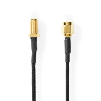 SMA Cable | SMA Female | SMA Male | Gold Plated | 50 Ohm | Single Shielded | 0.50 m | Round | Braided | Black | Box